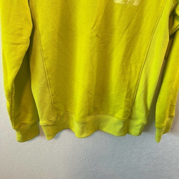 Palace Logo Slub Crew Neck Long Sleeve Pullover Sweatshirt Lime Green Small - Picture 5 of 12